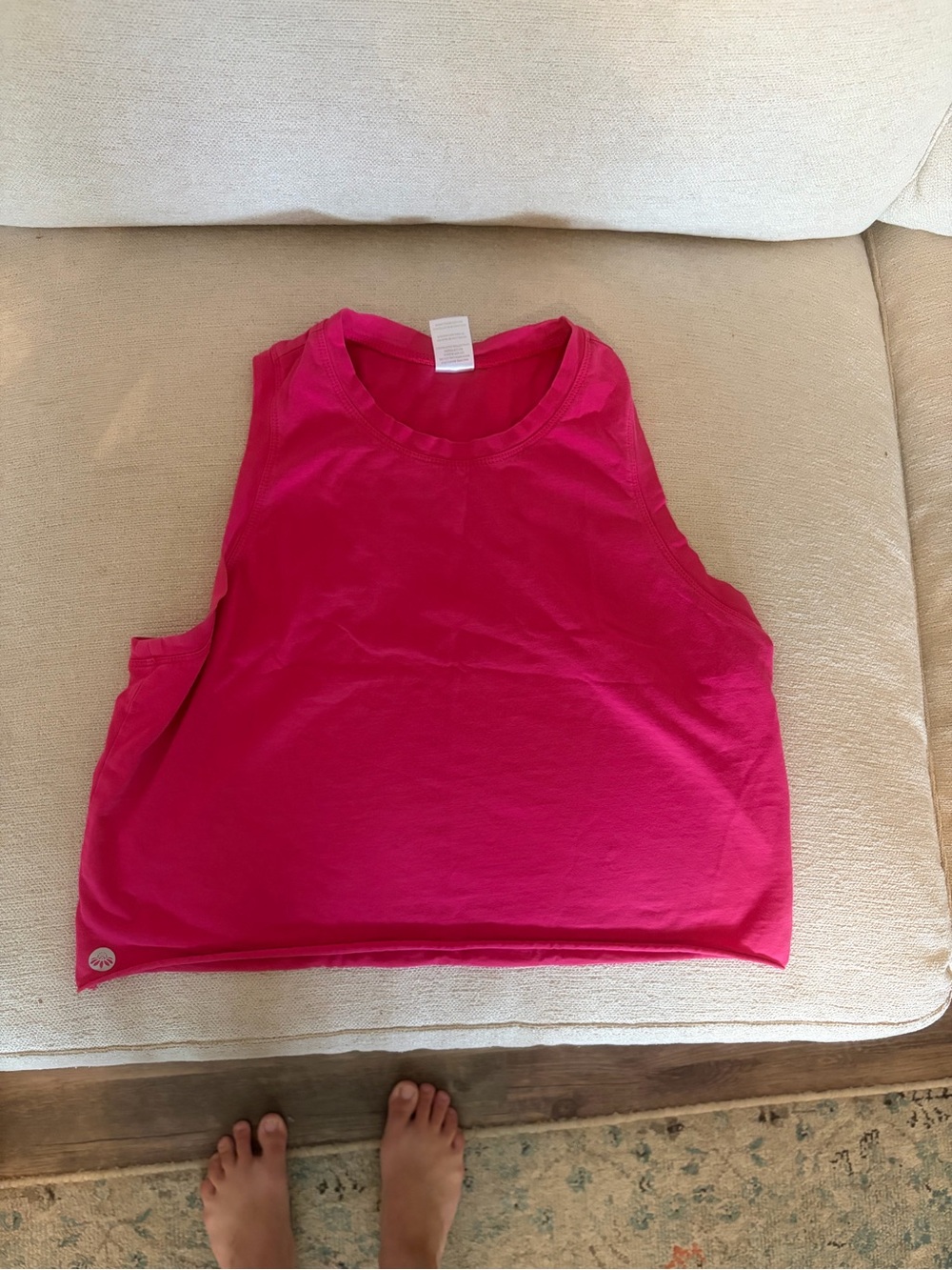 Senita Athletics Hot Pink Crewneck Tank crop